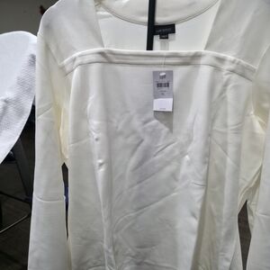 J. Jill Cream Long Sleeve Women's Blouse